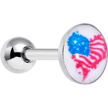 Load image into Gallery viewer, 16G 1/4 Heart Flag Patriotic Cartilage Tragus Earring
