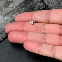 Load image into Gallery viewer, 16G 1/4 Heart Flag Patriotic Cartilage Tragus Earring
