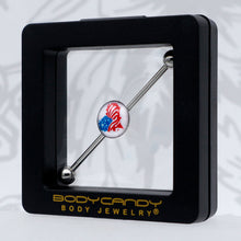 Load image into Gallery viewer, 14G Heart Flag Patriotic Industrial Barbell 38mm
