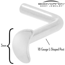 Load image into Gallery viewer, 18G 1/4 ASTM F-136 Implant Grade Titanium Moon End L Shape Nose Ring
