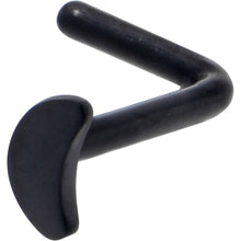 Load image into Gallery viewer, 20G 1/4 Black ASTM F-136 Implant Grade Titanium Moon End L Shape Nose Ring
