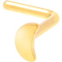 Load image into Gallery viewer, 20G 1/4 Gold Tone ASTM F-136 Implant Grade Titanium Moon End L Shape Nose Ring
