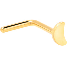 Load image into Gallery viewer, 20G 1/4 Gold Tone ASTM F-136 Implant Grade Titanium Moon End L Shape Nose Ring
