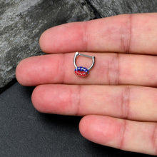 Load image into Gallery viewer, 16G 5/16 Patriotic Kissy Lips Cartilage Clicker
