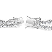Load image into Gallery viewer, 18K White Gold 5 3/5 Cttw Natural Diamond Double Row Link Tennis Bracelet (G-H Color, VS1-VS2 Clarity) - 7" Inches
