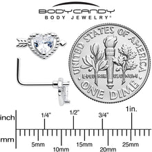Load image into Gallery viewer, 20G 1/4 Clear CZ Gem Fusion of Love L Shape Nose Ring
