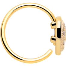 Load image into Gallery viewer, 20G 5/16 Clear Gem Gold Tone Ultra Luxe Heart Nose Hoop
