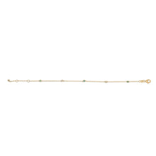 Load image into Gallery viewer, 14K Yellow Gold Alternating Green Emerald and Diamond Bezel Station Chain Bracelet - Size 7.5 inch
