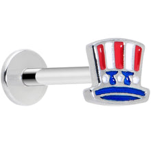 Load image into Gallery viewer, 16G 5/16 Patriotic Uncle Sam Top Hat Labret Monroe Tragus
