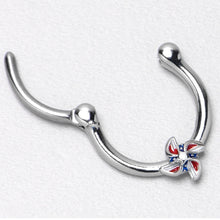 Load image into Gallery viewer, 16G 3/8 Patriotic Pinwheel Cartilage Clicker
