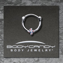Load image into Gallery viewer, 16G 3/8 Patriotic Pinwheel Cartilage Clicker
