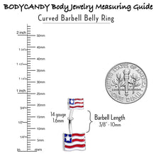 Load image into Gallery viewer, Patriotic Flag Double Mount Belly Ring
