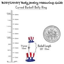 Load image into Gallery viewer, Patriotic Uncle Sam Top Hat Double Mount Belly Ring
