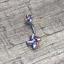 Load image into Gallery viewer, Patriotic Pinwheel Double Mount Belly Ring
