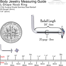 Load image into Gallery viewer, 20G 7mm Patriotic Pinwheel L Shape Nose Ring
