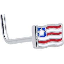 Load image into Gallery viewer, 20G 7mm Patriotic Flag L Shape Nose Ring
