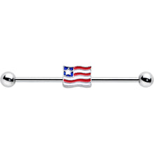 Load image into Gallery viewer, 14G Patriotic Flag Industrial Barbell 38mm
