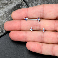 Load image into Gallery viewer, 14G 9/16 Patriotic Pinwheel Barbell Nipple Ring Set
