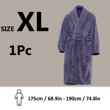 Load image into Gallery viewer, Unisex Extra Warm Coral Fleece Bathrobe Mens and Women Adult Robes for Your Bathroom Bath Towel Bedroom Shawl Collar Robes, Valentines gift for lovers
