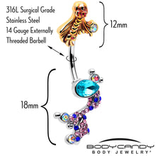 Load image into Gallery viewer, Aurora Gem Abstract Mermaid Double Mount Belly Ring
