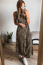 Load image into Gallery viewer, Luxury Leopard Print Sleeveless Maxi Dress Modern &amp; Trendy Statement Piece Charming Dress
