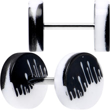 Load image into Gallery viewer, 16G Black White Reverse Drip Acrylic Cheater Plug Set
