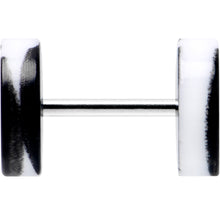 Load image into Gallery viewer, 16G Black White Reverse Drip Acrylic Cheater Plug Set
