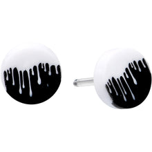 Load image into Gallery viewer, 16G Black White Reverse Drip Acrylic Cheater Plug Set
