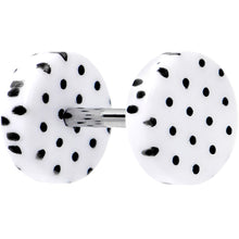 Load image into Gallery viewer, 16G White Acrylic Polka Dots Black Cheater Plug Set
