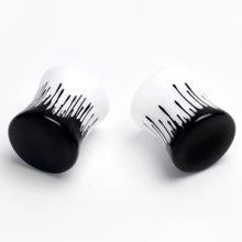 Load image into Gallery viewer, White Black Drip Acrylic Double Flare Plugs

