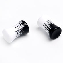 Load image into Gallery viewer, White Black Drip Acrylic Double Flare Plugs
