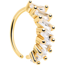 Load image into Gallery viewer, 20G 5/16 Gold Toned Princess Cubic Zirconia Bendable Hoop

