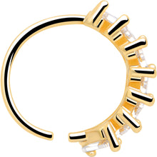 Load image into Gallery viewer, 20G 5/16 Gold Toned Princess Cubic Zirconia Bendable Hoop
