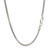 Load image into Gallery viewer, Rhodium Plated 2.5mm Sterling Silver Popcorn Style Chain
