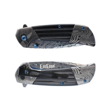 Load image into Gallery viewer, 7.75" Titanium &amp; Damascus Folding Knife
