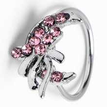 Load image into Gallery viewer, 20G 5/16 Pink Gem Cartilage Helix Hoop Earring
