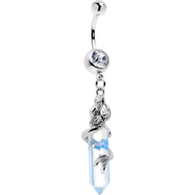 Load image into Gallery viewer, Clear Gem Mermaid Rider Dangle Belly Ring
