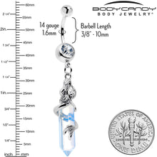 Load image into Gallery viewer, Clear Gem Mermaid Rider Dangle Belly Ring
