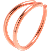 Load image into Gallery viewer, 20G 5/16 Rose Gold Tone Double Nose Hoop

