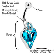 Load image into Gallery viewer, Clear Blue Gem Strawberry Love Belly Ring
