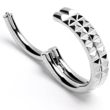 Load image into Gallery viewer, 16G 5/16 Pyramid Cut Double Hoop 316L Surgical Steel Hinged Segment Ring
