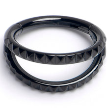 Load image into Gallery viewer, 16G 5/16" Black PVD Double Spike Precision Hinged Segment Ring
