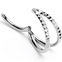 Load image into Gallery viewer, 16G 3/8" 316L Steel Double Spike Precision Hinged Segment Ring
