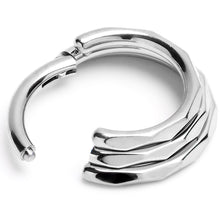 Load image into Gallery viewer, 16G 5/16 Faceted Triple Stack Hoop Titanium Hinged Segment Ring
