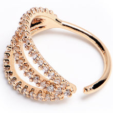 Load image into Gallery viewer, 20G 3/8 Clear CZ Gem Gold Tone Faux Triple Hoop Nose Hoop
