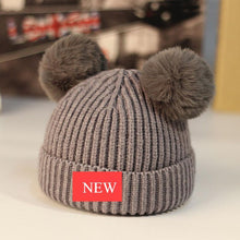 Load image into Gallery viewer, Modern Trend New Baby Beanies Hats Children Knitted Pompom Winter Autumn Cute Cap  Warm Girl Hat With Two Balls
