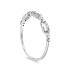Load image into Gallery viewer, .925 Sterling Silver Diamond Accent Paperclip Band Ring (I-J Color, I2-I3 Clarity) - Ring Size 6
