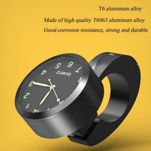 Load image into Gallery viewer, 7/8" Universal Motorcycle Handlebar Watch Bike Hand Grip Bar Mount Dial Clock Motorcycle Handlebar Watch  Mount Clock Glow Mount Clock Dial Watch Fit  Waterproof For Scooter Bicycle Motor ATV

