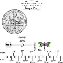 Load image into Gallery viewer, Dragonfly Colors Barbell Tongue Ring
