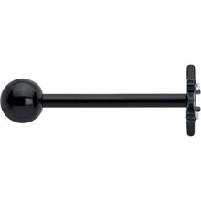 Load image into Gallery viewer, Clear CZ Gem Black Gothic Star Barbell Tongue Ring
